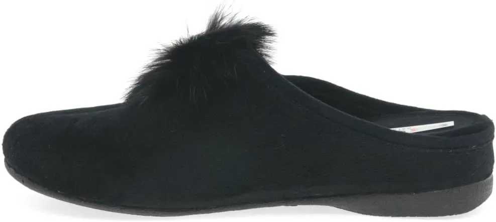 Pom Pom Womens Slip On Mule Slippers