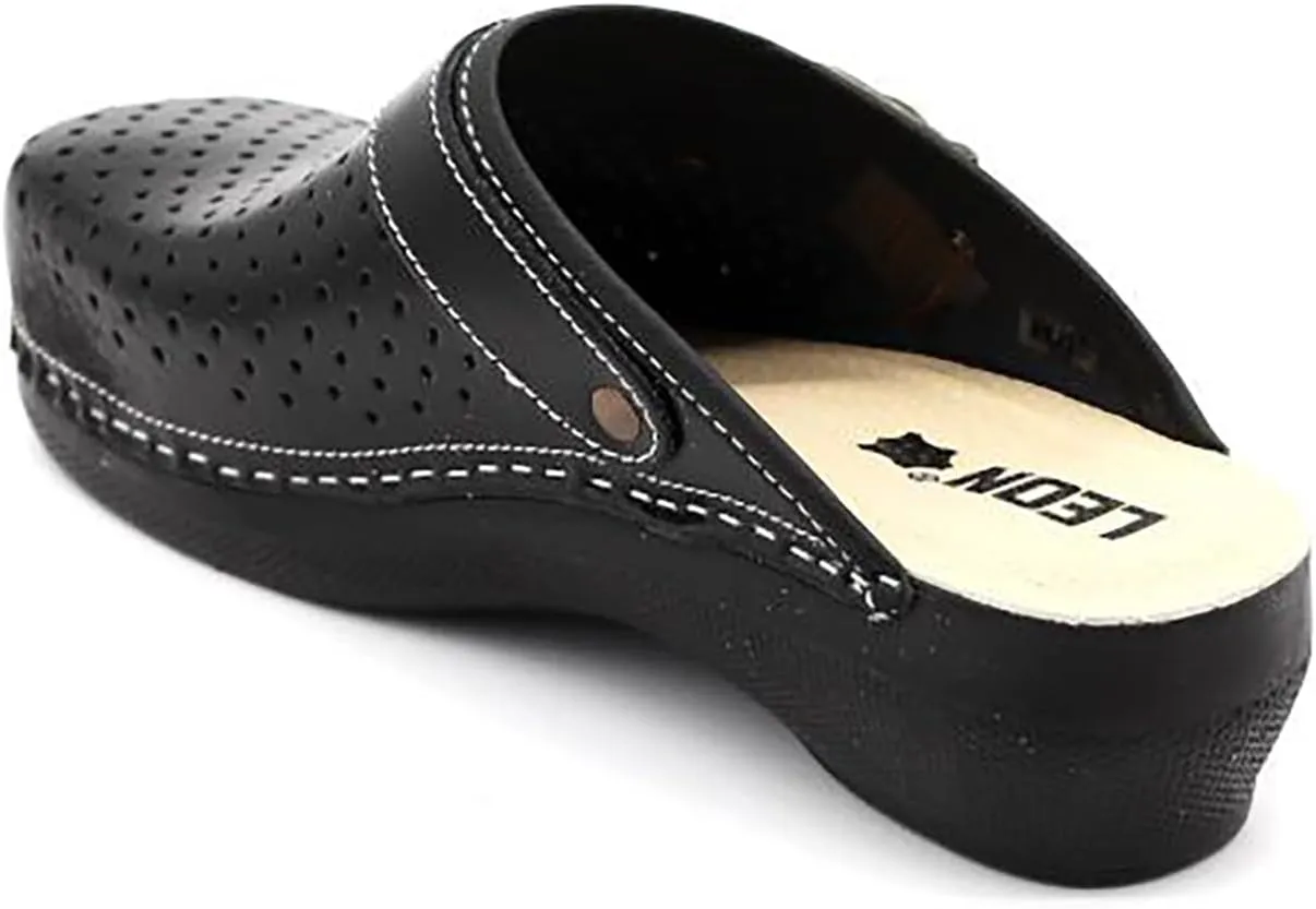 PU100 Leather Slip-on Womens Ladies Mule Clogs Slippers Shoes