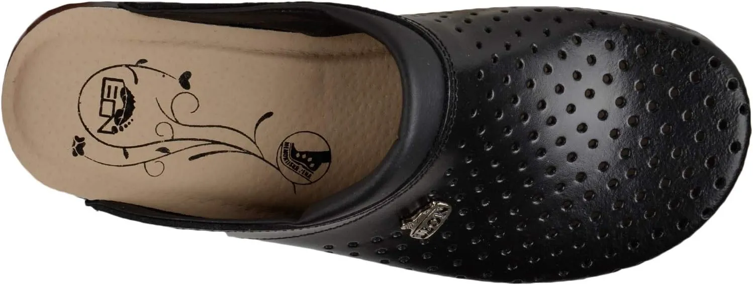 PU100 Leather Slip-on Womens Ladies Mule Clogs Slippers Shoes