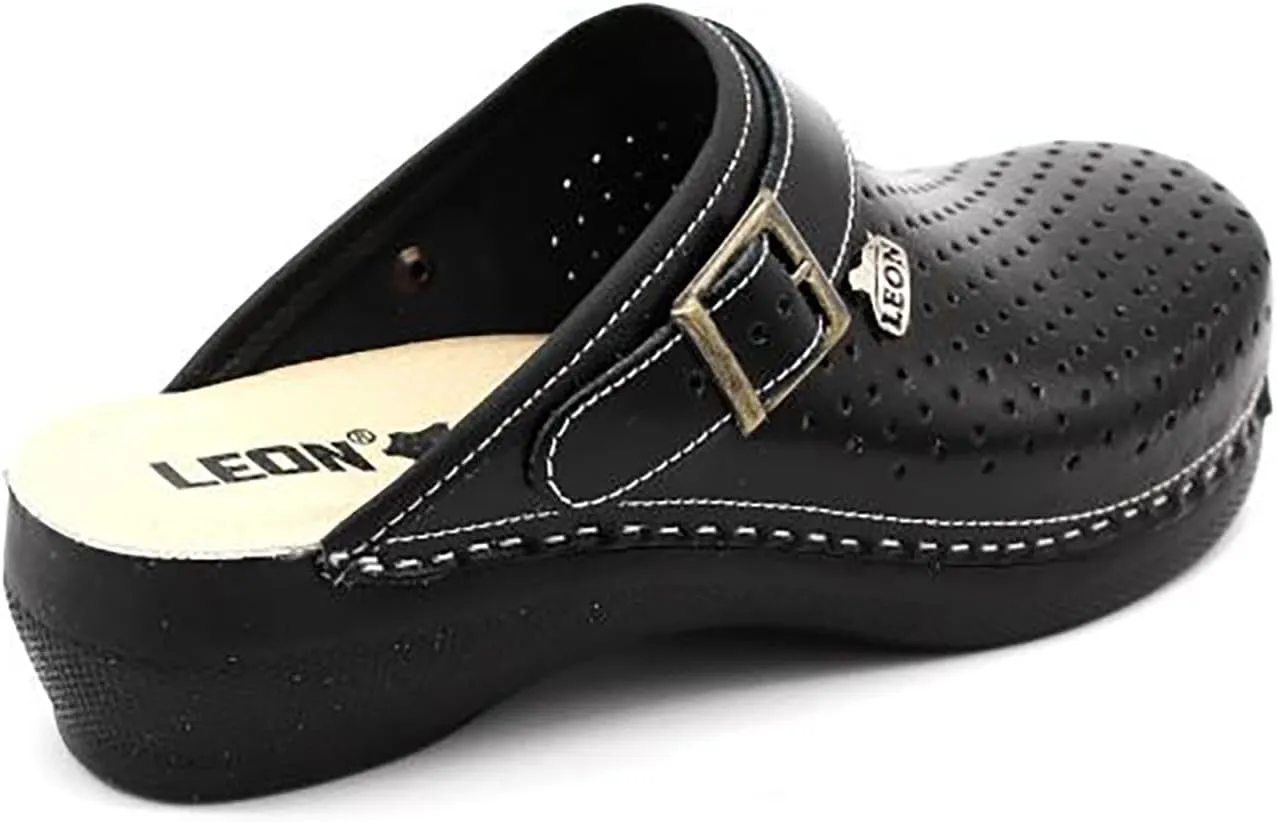 PU100 Leather Slip-on Womens Ladies Mule Clogs Slippers Shoes