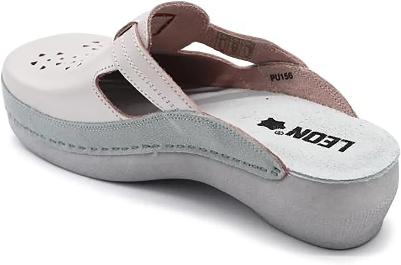 PU156 Leather Slip-on Womens Ladies Mule Clogs Slippers Shoes
