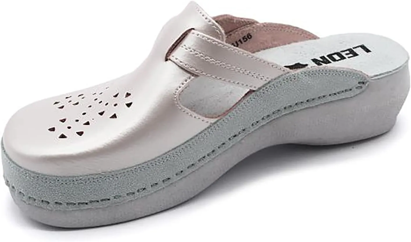 PU156 Leather Slip-on Womens Ladies Mule Clogs Slippers Shoes