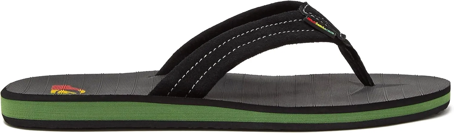 Quiksilver Men's Carver Suede 3 Point Flip Flop Athletic Sandal