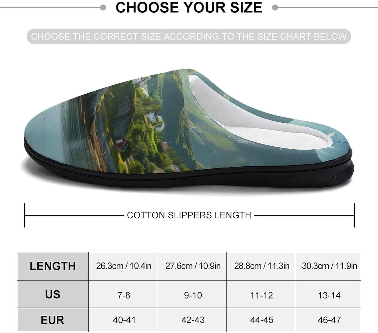 _Reine Village Lofoten Islands Norway Men's House Slippers Warm Home Shoes with Non-Slip Rubber Sole for Home Travel