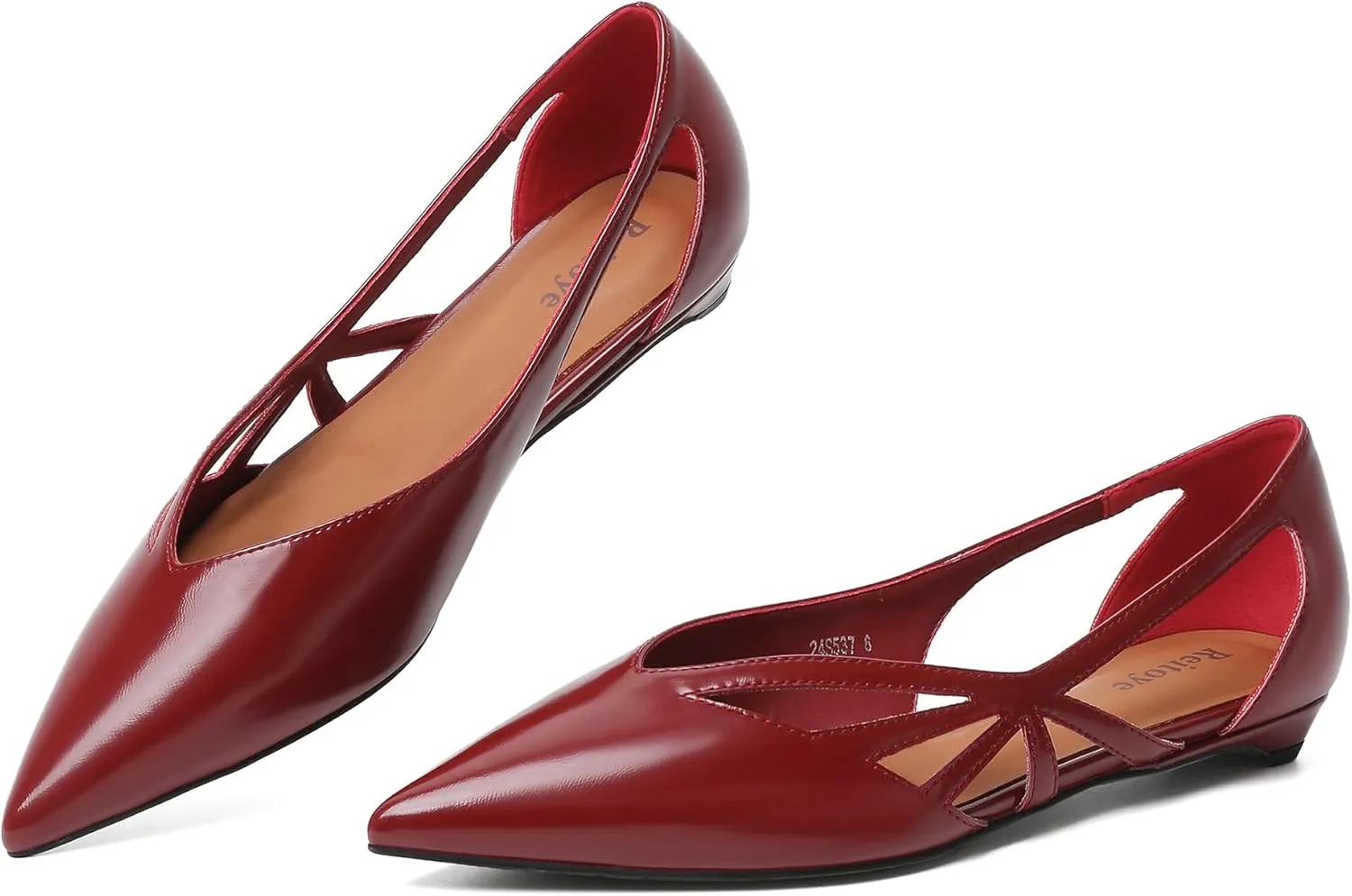 Reitoye Flats for Womens Closed Pointed Toe Ballet Flat Comfortable Dressy Work Slip On Casual Shoes Womens Flats