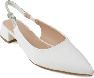 RF ROOM OF FASHION Women's Pointed Toe Slingback Low Block Heel Mule Pumps