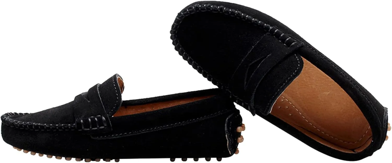 rismart Boys Girls Slip on Loafers Casual Flat Kids Moccasin Slippers