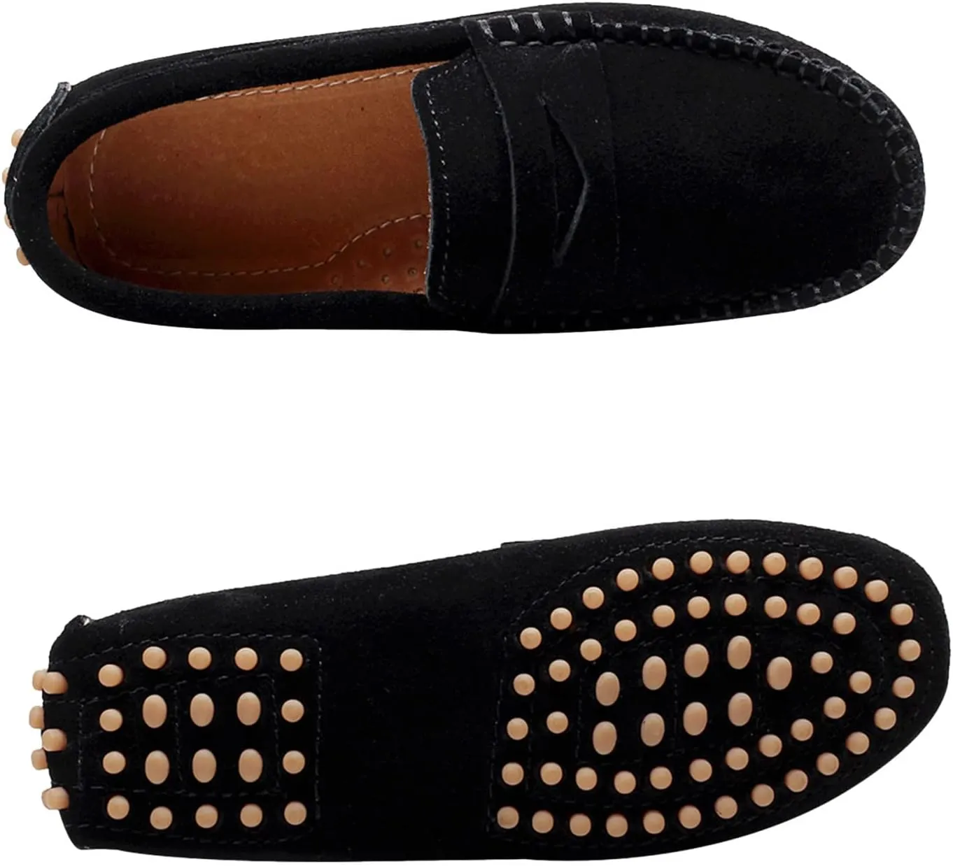 rismart Boys Girls Slip on Loafers Casual Flat Kids Moccasin Slippers
