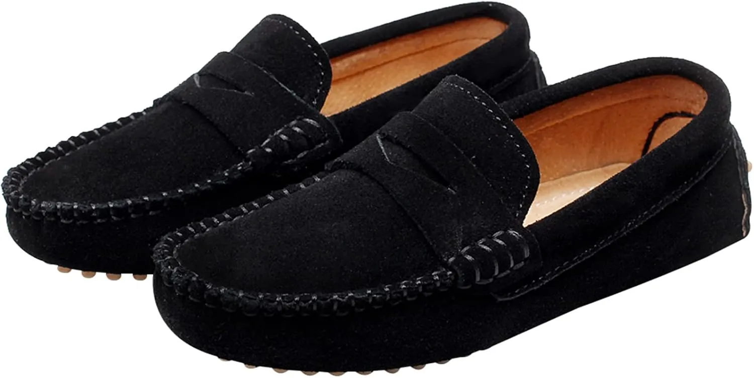 rismart Boys Girls Slip on Loafers Casual Flat Kids Moccasin Slippers