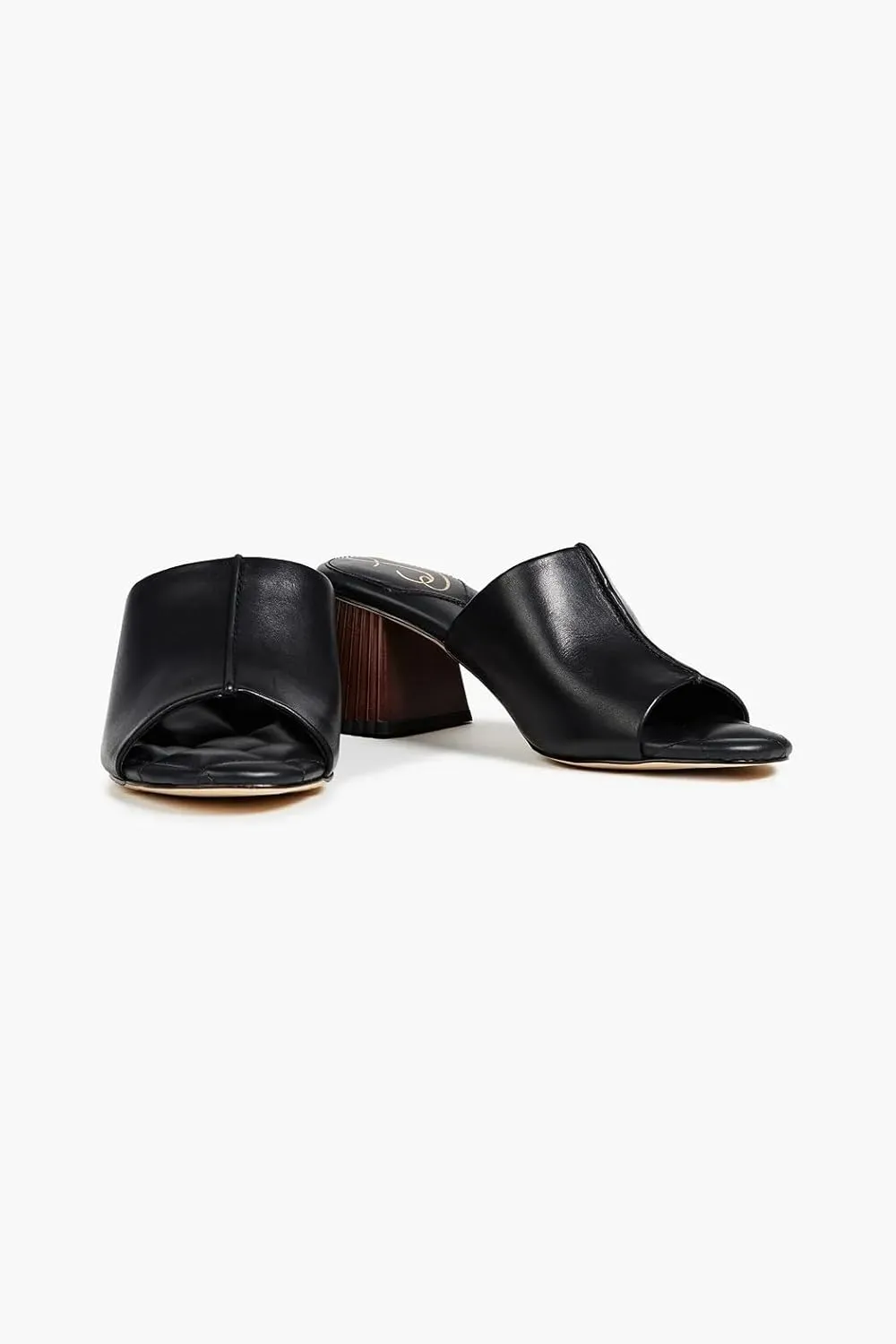 Sam Edelman Sonya Eggshell Sculptural Slip On Open Toe Block Heeled Sandals