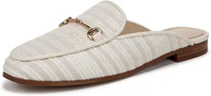 Sam Edelman Women's Linnie Loafer, White/Natural Striped Linen, 8