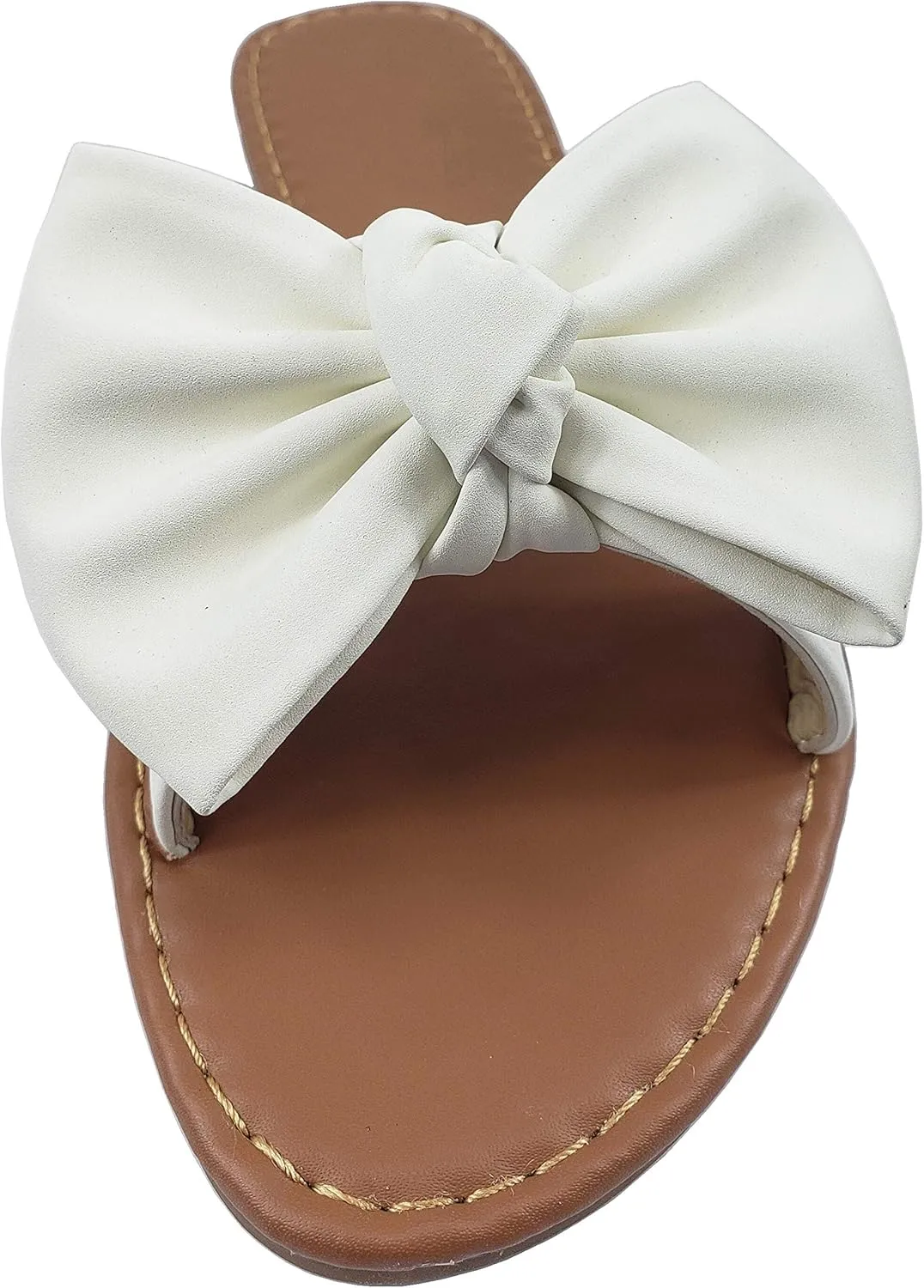 SAMANTHA Sandals Slip On Slide Flat with Twist Knot Bow