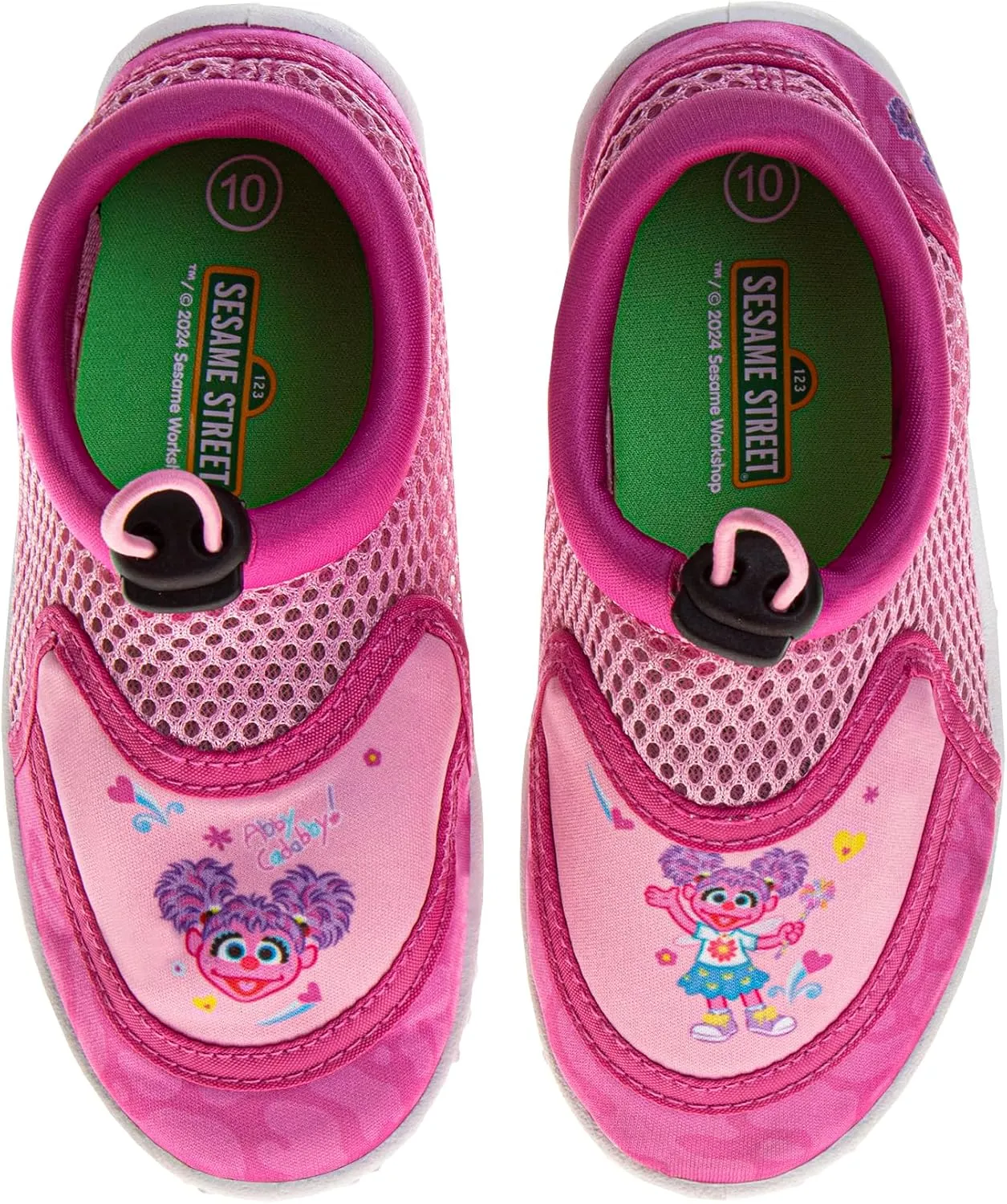 Sesame Street Water Shoes for Kids - Sandals Waterproof Bungee Drawstring Closure Quickdry Slipon Aqua Socks (Sizes: 3-4 Infant / 5-10 Toddler / 11-12 Little Kid)