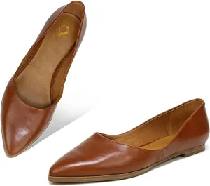 SHODENSE Women Pointed Toe Flats Slip On Ballet Flats Matte Leather Comfort Flat Heel Dress Shoes Closed Pointy Toe Flat Shoes Snakeskin for Ladies Girls Work Casual Club Driver Flats Fall 4-11 M US
