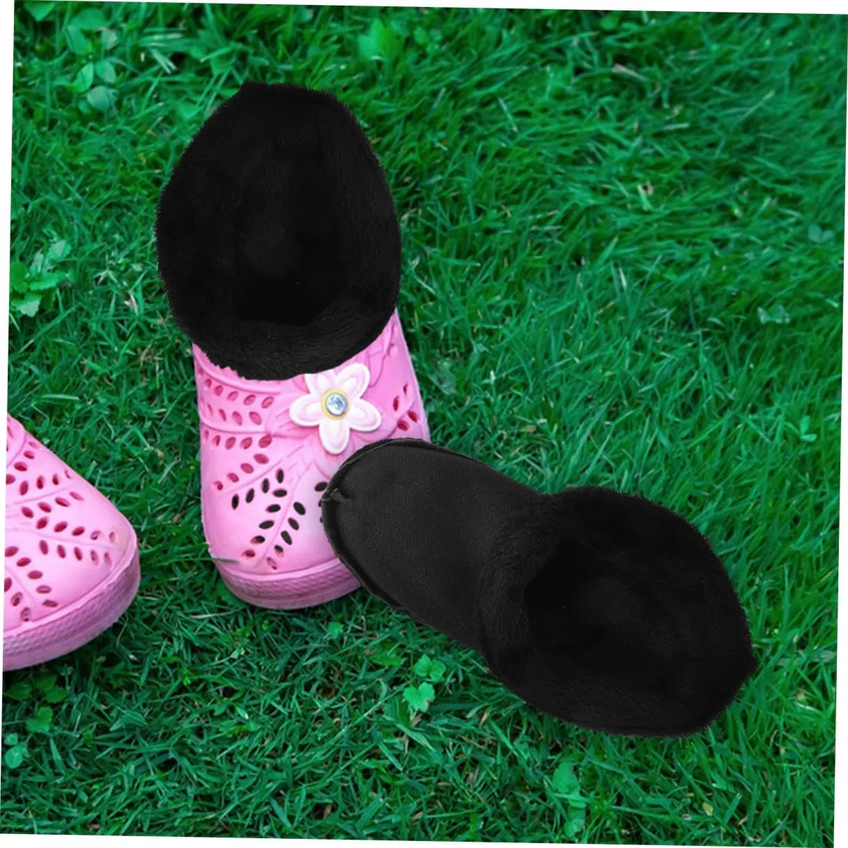 Shoe Liner Shoe Mat Insole Shoe Pads Slippers Bathtub Drain Cover Sink Stopper Kitchen Drain Soap Dispenser Shower Squeegee for Tile Shower Walls Socks Home Plush Black