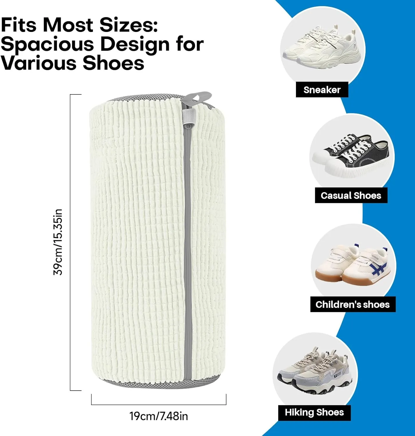 Shoe Washing Machine Bag: Laundry Shoe Bag for Washer and Dryer - 2pc Reusable Shoe Cleaning Bag for Sneaker Tennis Shoes Unstain Cleaner Kit(2 Pcs)