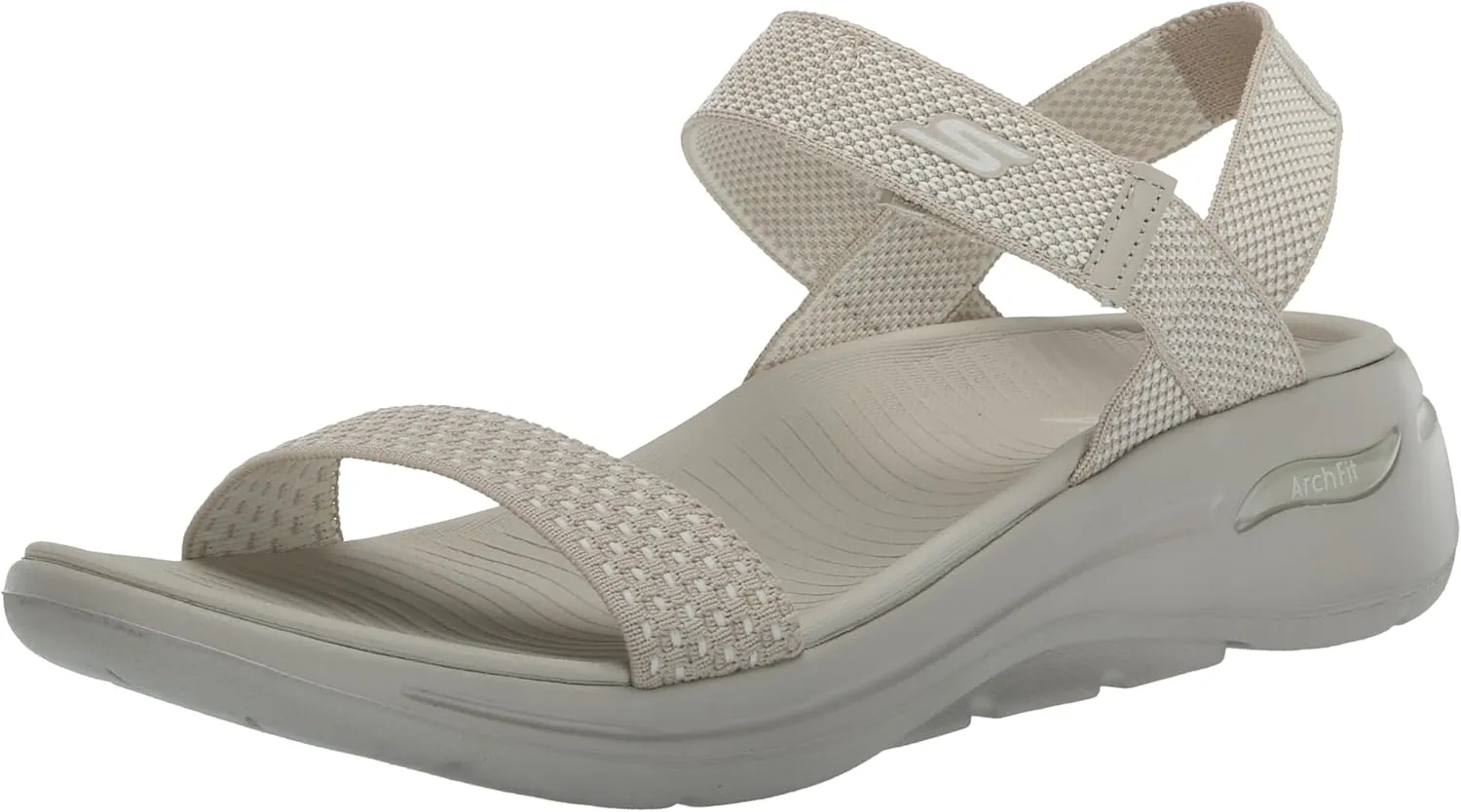 SKECHERS Women's Go Walk Arch Fit Sandal-Polished, Natural, 11