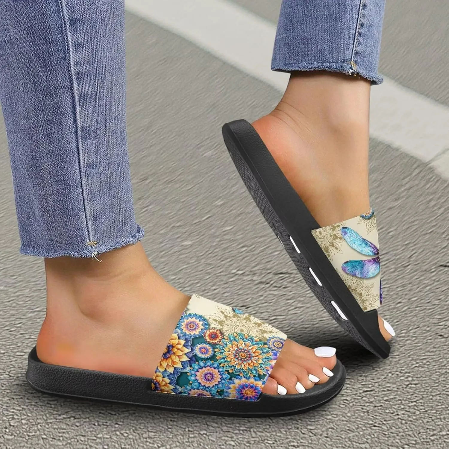 Slides Sandals Pillow House Flat Shoes Womens Shower Slippers Bathroom Anti Slip EVA Indoor Sandal Lightweight Summer Beach Slipper