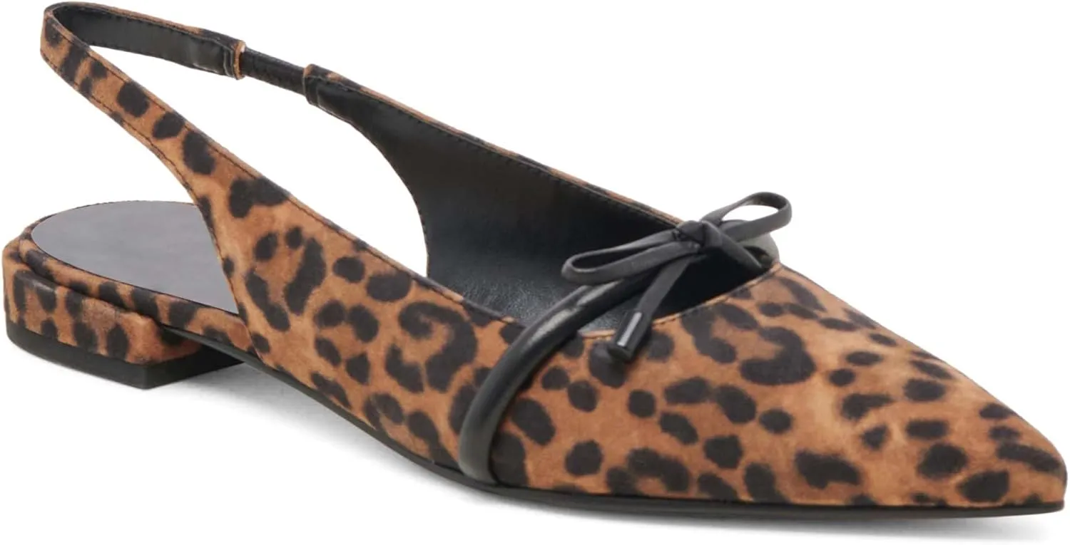 Slingback Flats for Women Bow Tie Closed Pointed Toe Low Heel Pumps Comfortable Work Dress Ballet Flats Mule Shoes