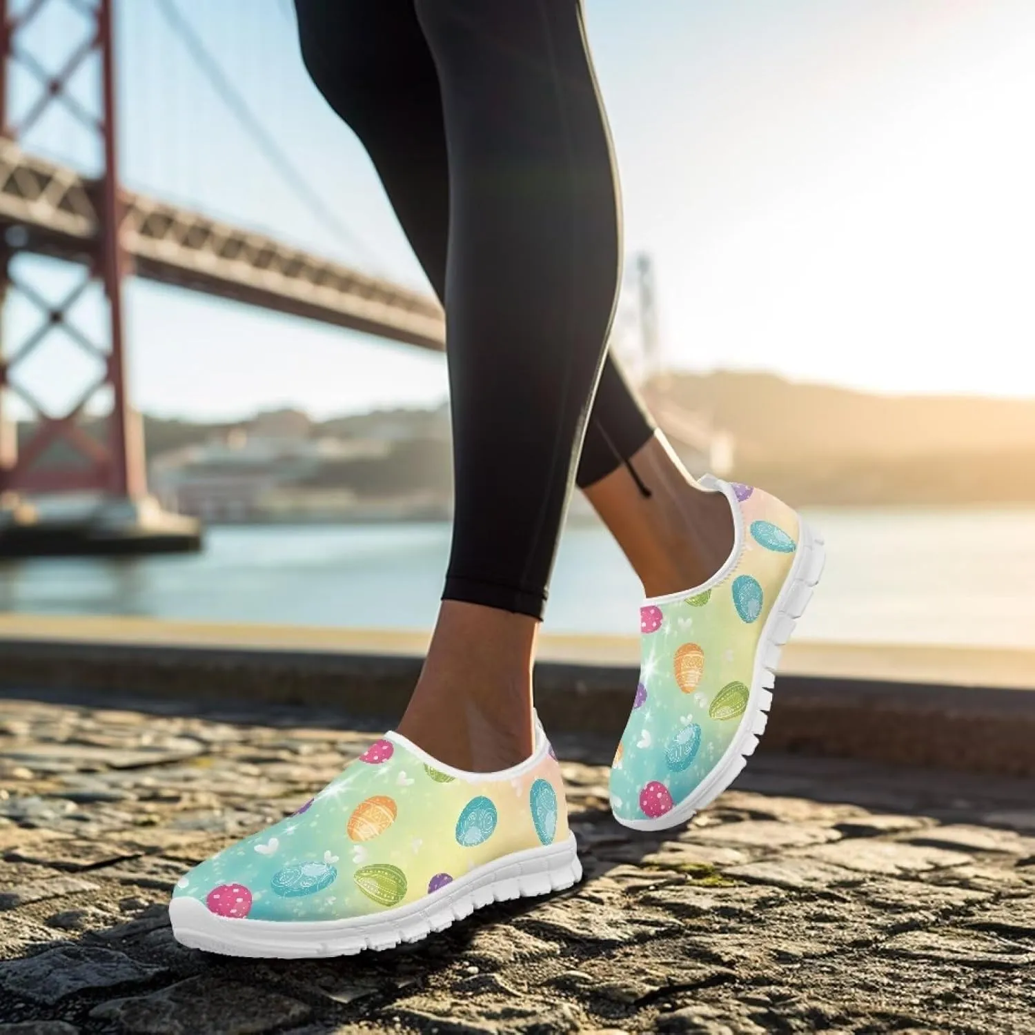 Slip On Walking Shoes for Women Casual Shoes Novelty Patterns Work Shoes
