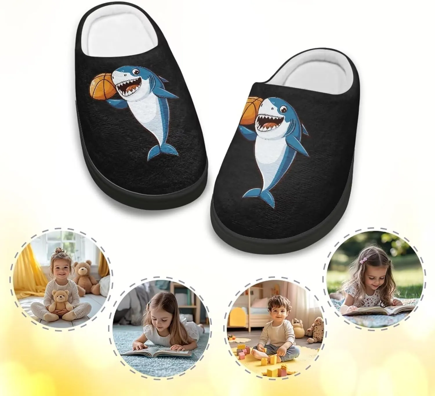 Slippers for Kids Anti-slip House Slippers Warm Plush Slippers Cozy Bedroom Slippers