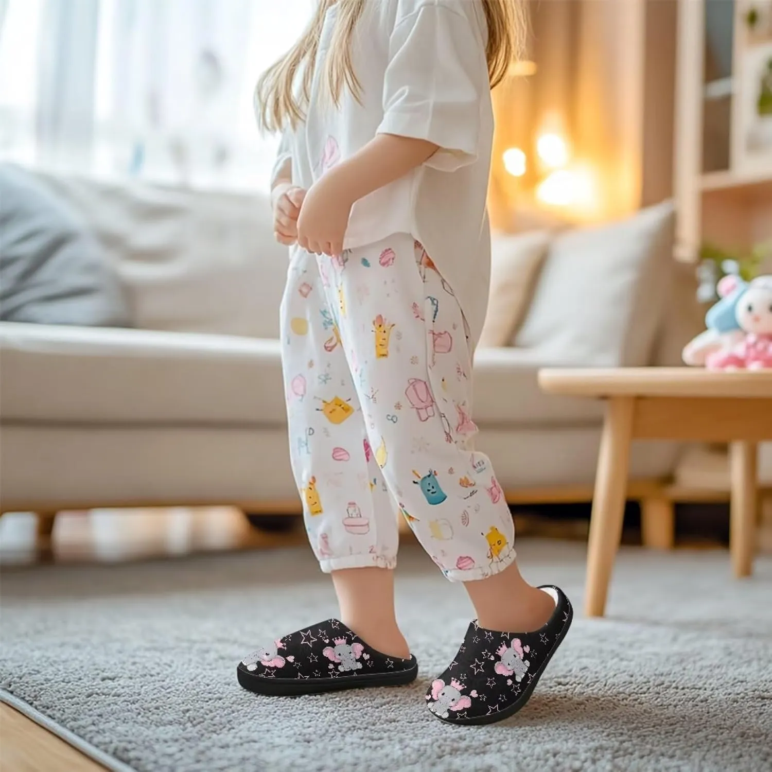 Slippers for Kids Anti-slip House Slippers Warm Plush Slippers Cozy Bedroom Slippers