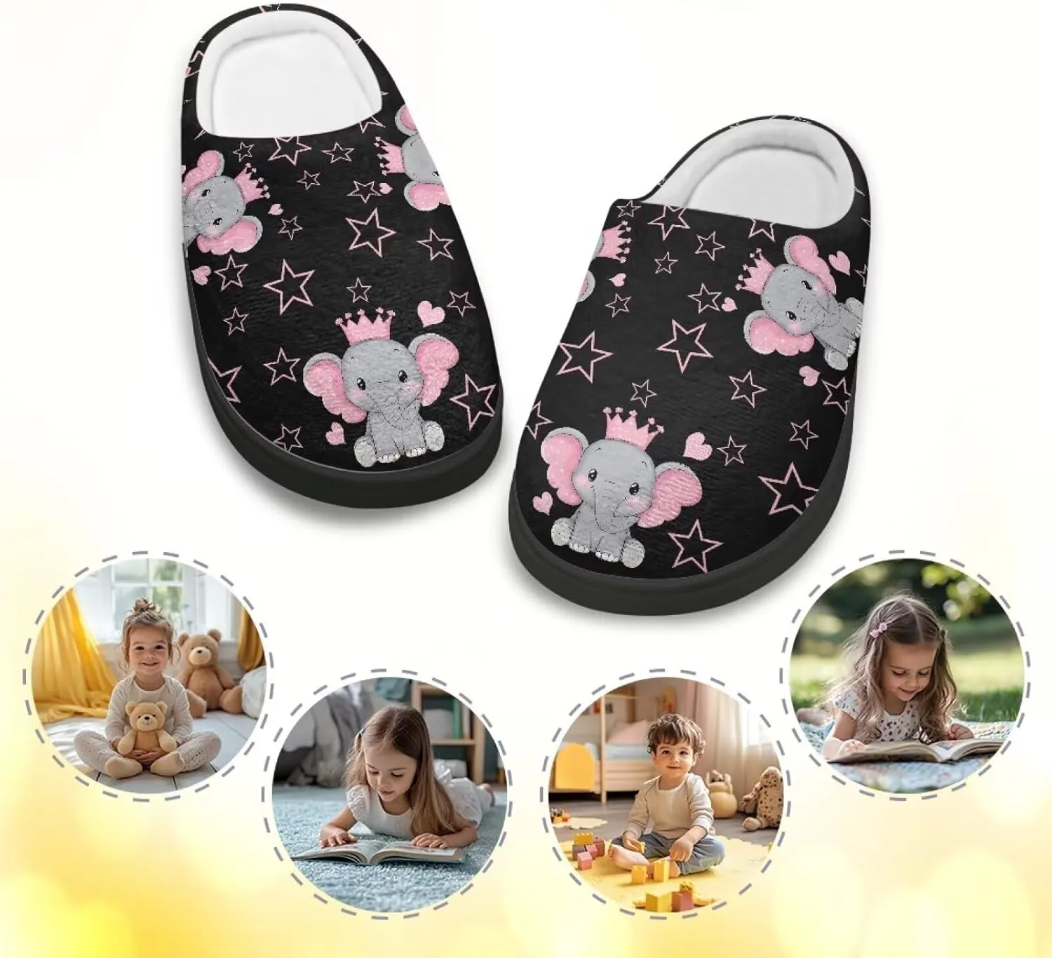 Slippers for Kids Anti-slip House Slippers Warm Plush Slippers Cozy Bedroom Slippers