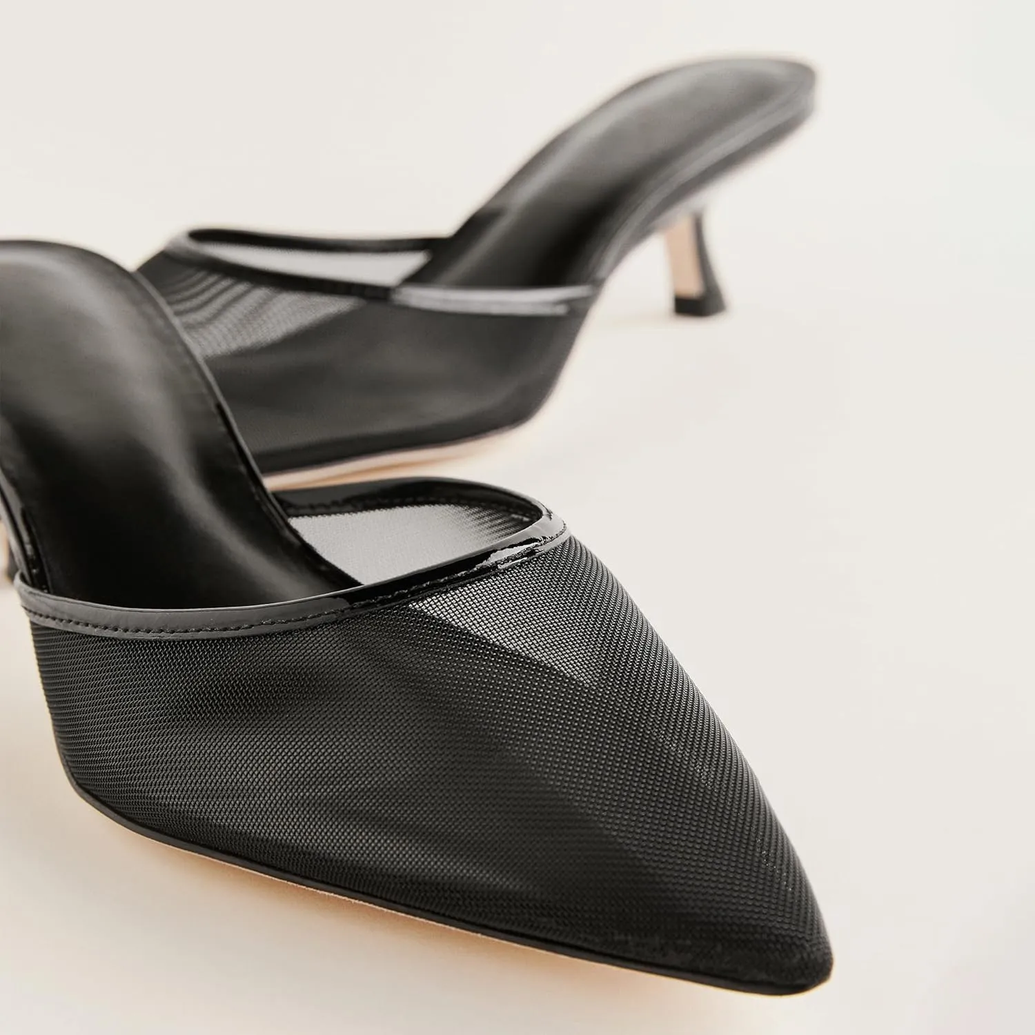 Slippers for Women Women Kitten Heels Mules Closed Pointed Toe Slip on Backless Stiletto Slingback Heels Dress Pumps Shoes