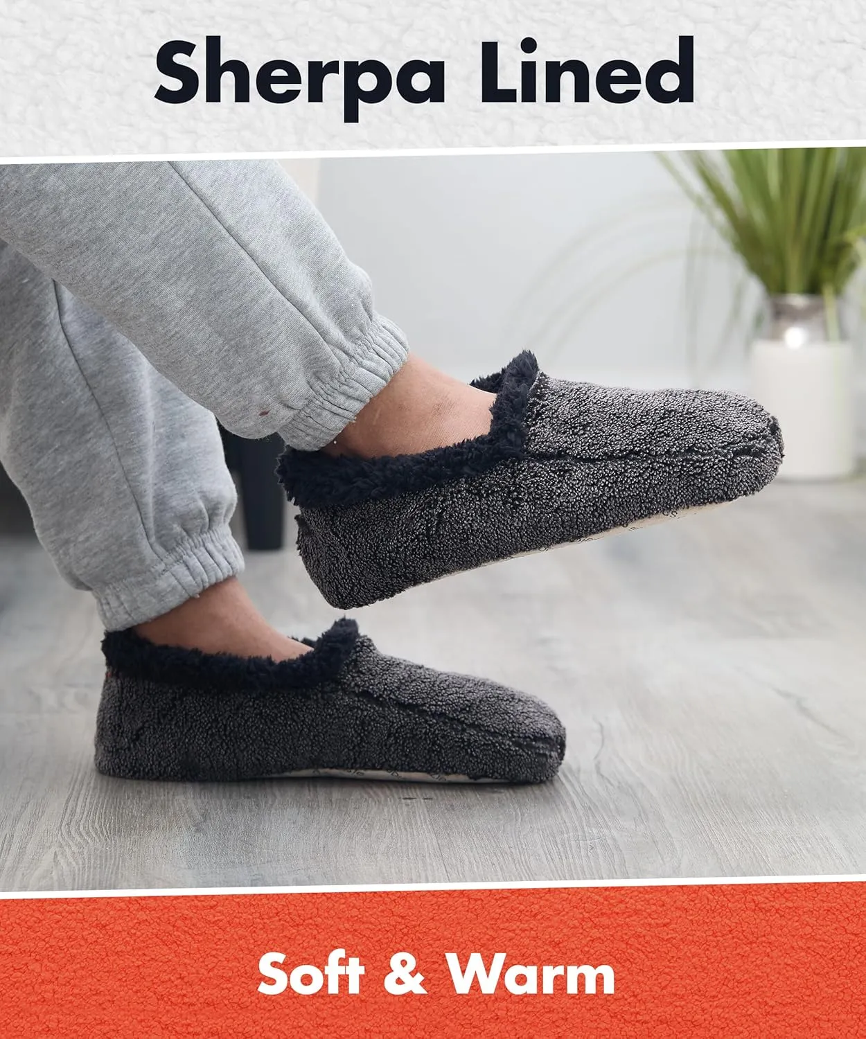 Snoozies Mens Two Tone Fleece Lined Slippers - Comfortable Slippers for Men - Two Tones