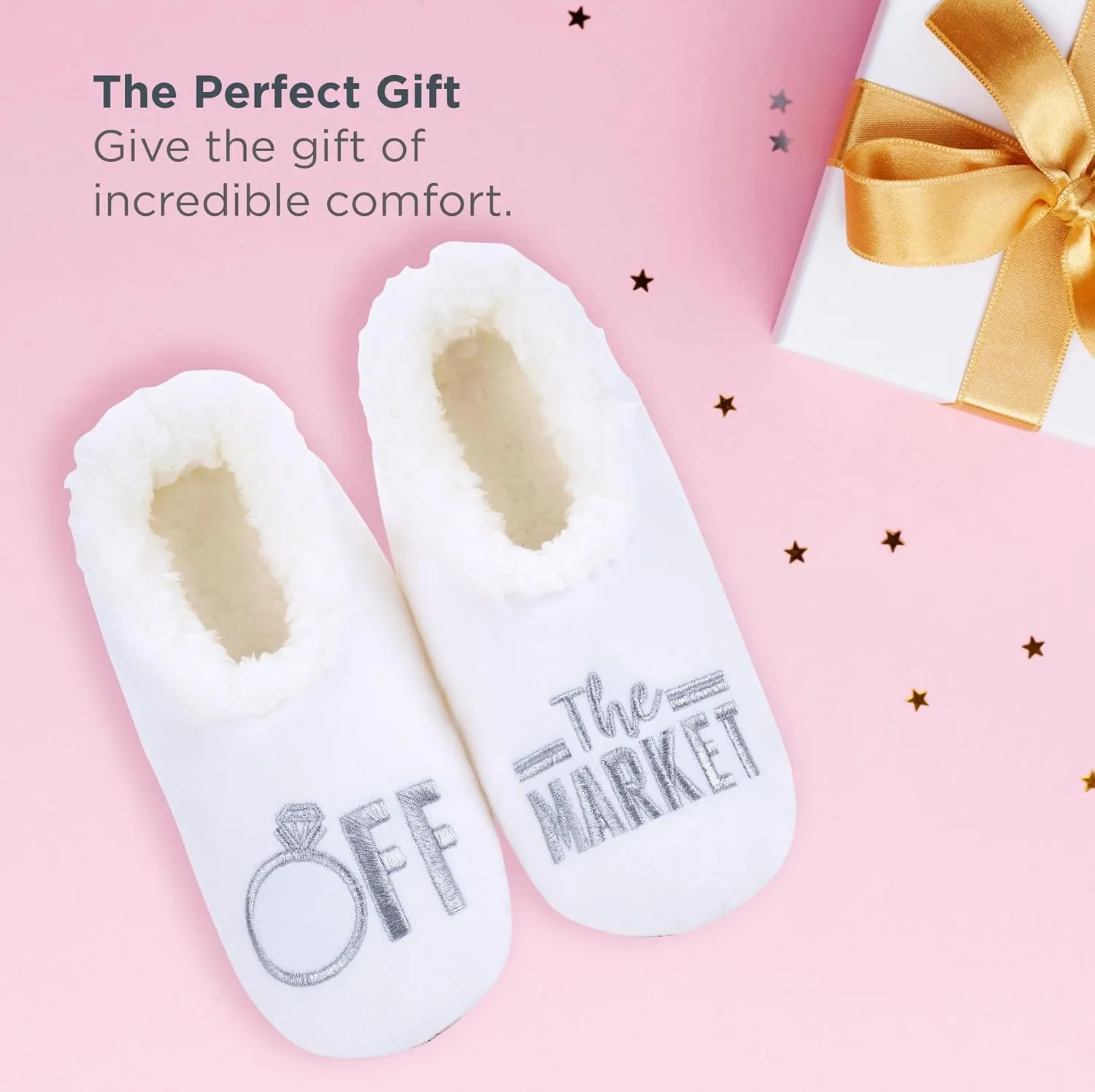 Snoozies Pairable Slipper Socks - Funny House Slippers for Women, Non-Slip Fuzzy Slipper Socks