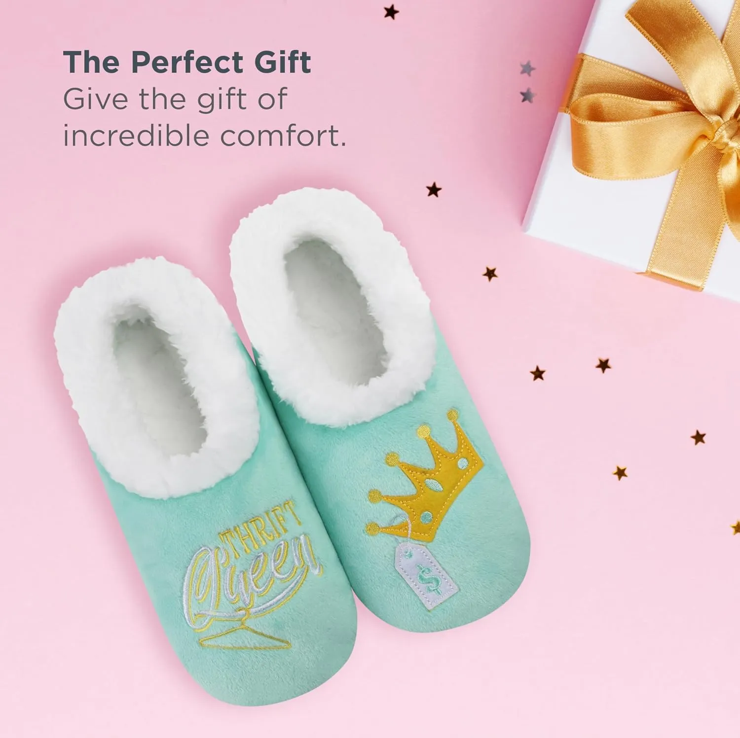 Snoozies Pairable Slipper Socks - Funny House Slippers for Women, Non-Slip Fuzzy Slipper Socks