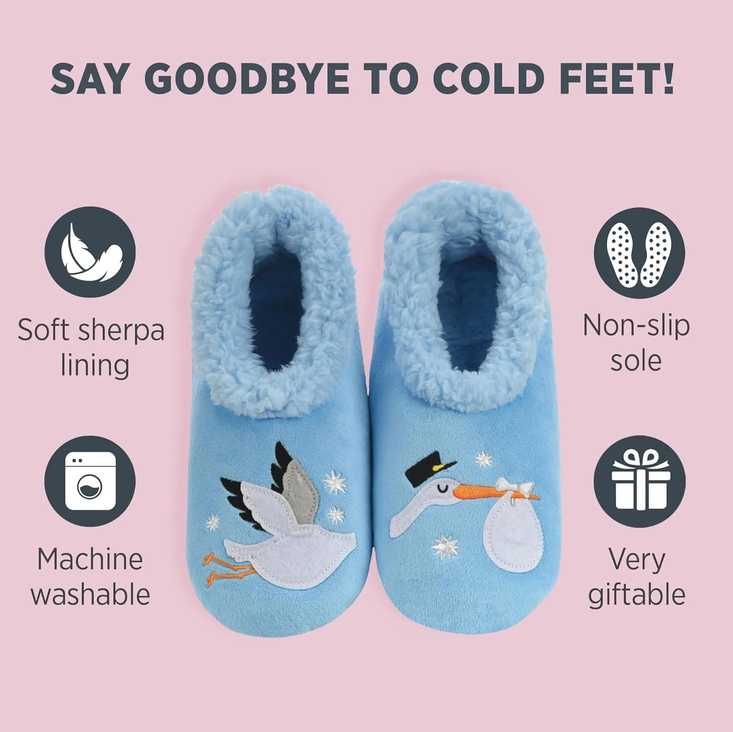 Snoozies Pairable Slipper Socks - Funny House Slippers for Women, Non-Slip Fuzzy Slipper Socks