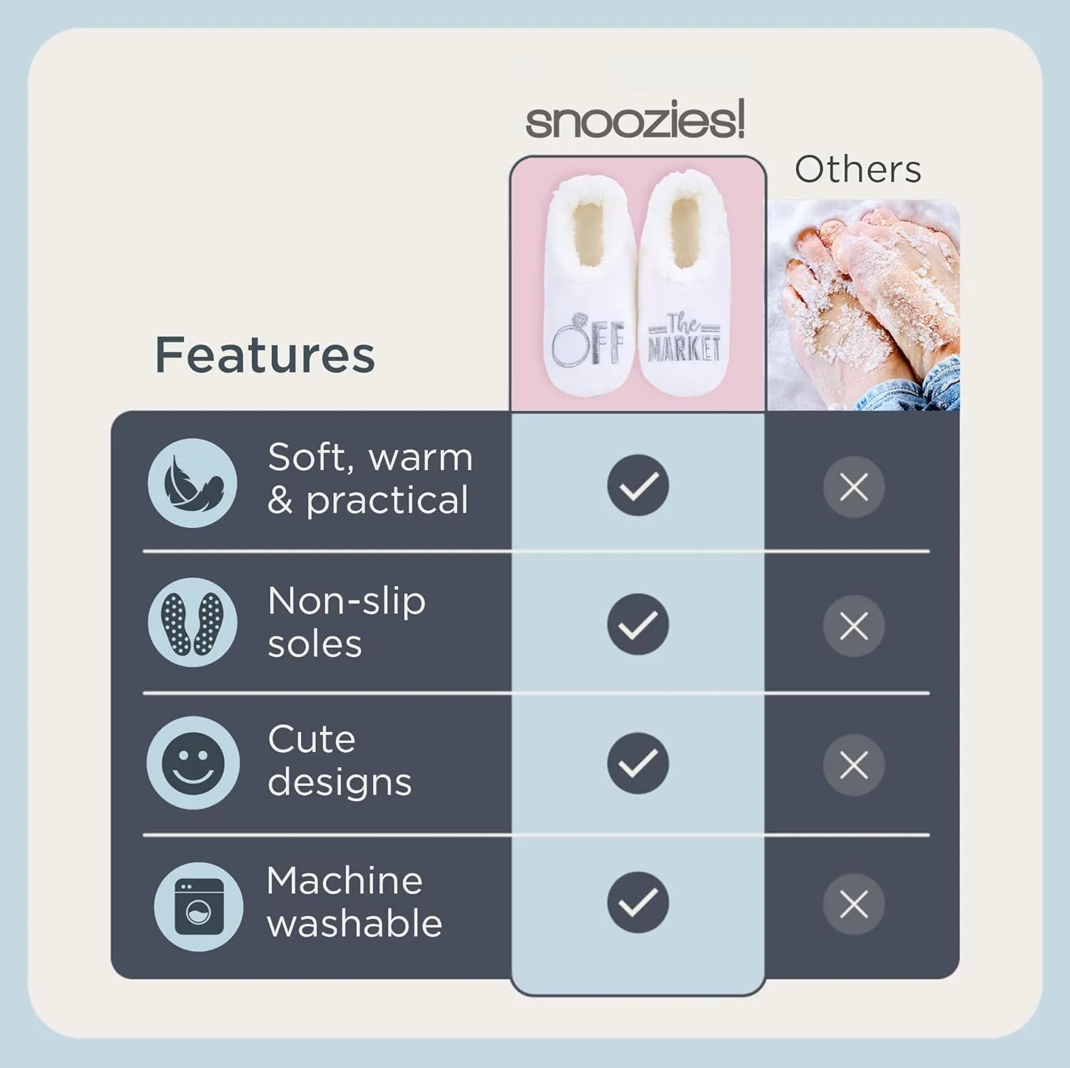 Snoozies Pairable Slipper Socks - Funny House Slippers for Women, Non-Slip Fuzzy Slipper Socks