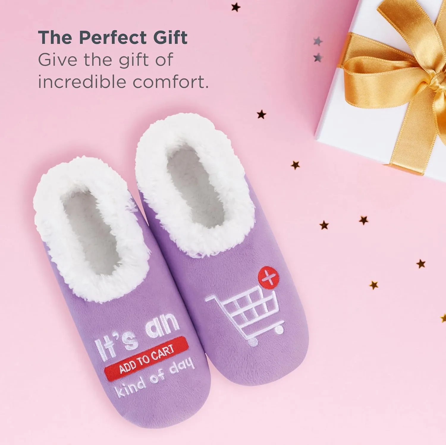Snoozies Pairable Slipper Socks - Funny House Slippers for Women, Non-Slip Fuzzy Slipper Socks