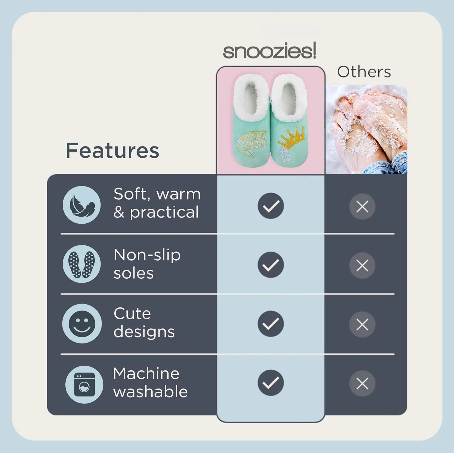 Snoozies Pairable Slipper Socks - Funny House Slippers for Women, Non-Slip Fuzzy Slipper Socks