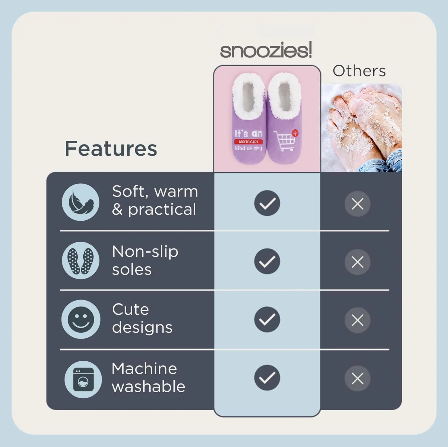 Snoozies Pairable Slipper Socks - Funny House Slippers for Women, Non-Slip Fuzzy Slipper Socks