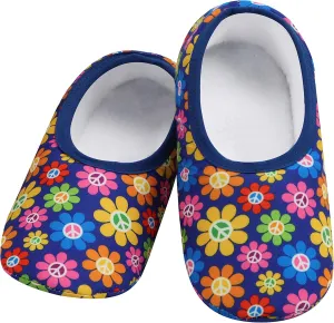 Snoozies Skinnies slipper socks for Women - Non-Slip Foot Coverng with Lightweight and Soft Sherpa Lining - Foldable Travel