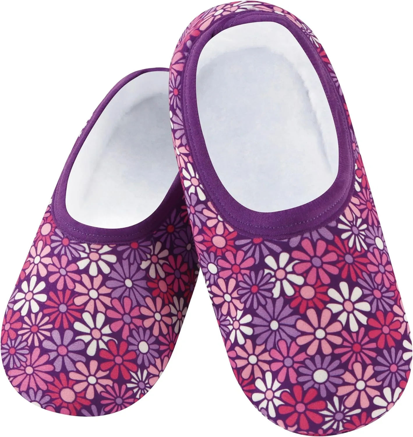 Snoozies Skinnies slipper socks for Women - Non-Slip slipper socks with Lightweight and Soft Sherpa Lining - Foldable Travel