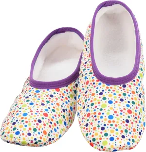 Snoozies Skinnies slipper socks for Women - Non-Slip slipper socks with Lightweight and Soft Sherpa Lining - Foldable Travel