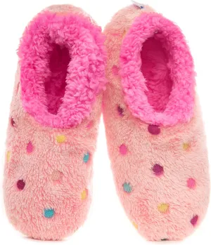 Snoozies Slippers for Women | Lotsa Dots Colorful Cozy Sherpa Slipper Socks | Womens House Slippers | Cozy Slippers for Women | Colorful Womens Fuzzy Slippers