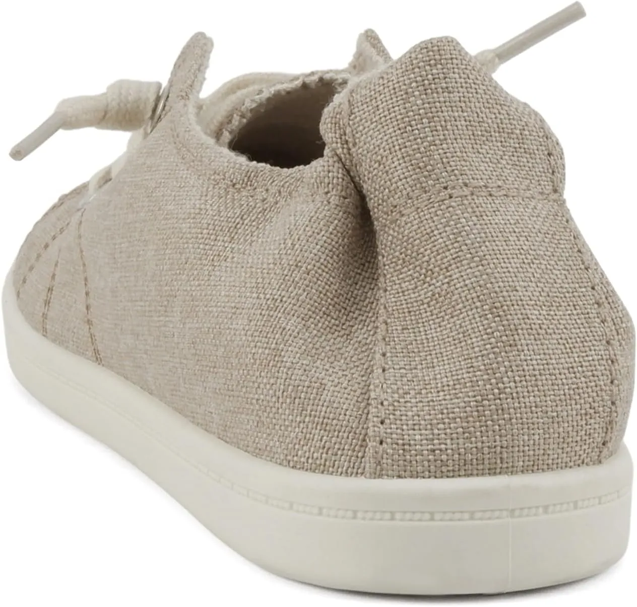 Soda Flat Women Shoes Linen Canvas Slip On Sneakers Lace Up Style Loafers Zig-S