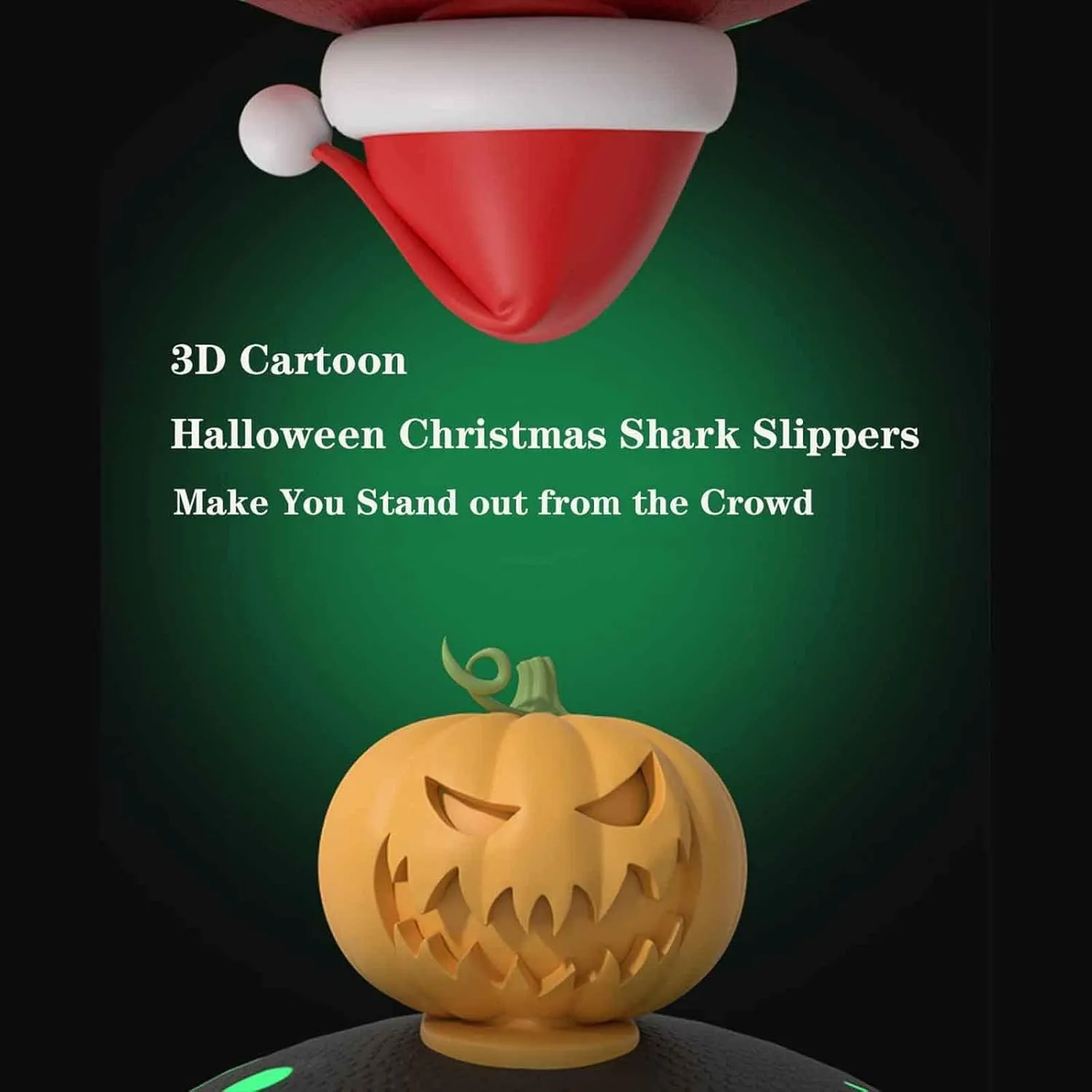Spooky Shark Slides Glow In The Dark For Men Women, Halloween Christmas Shark Slippers, 3D Cartoon Cloudy Shark Slippers