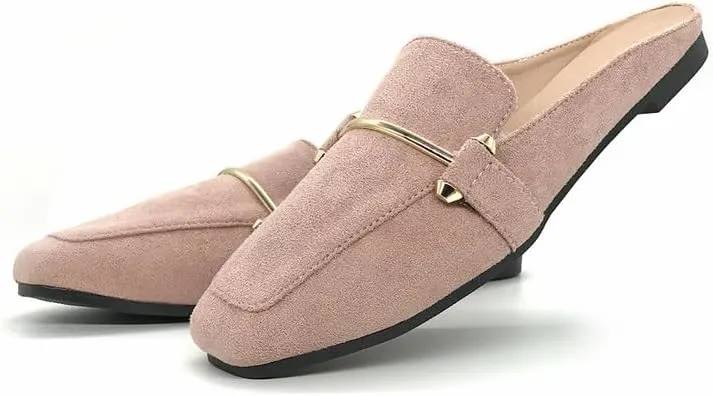 Starella Mules for Women Flats Slip On Loafers Open Back Shoes Buckle Mules