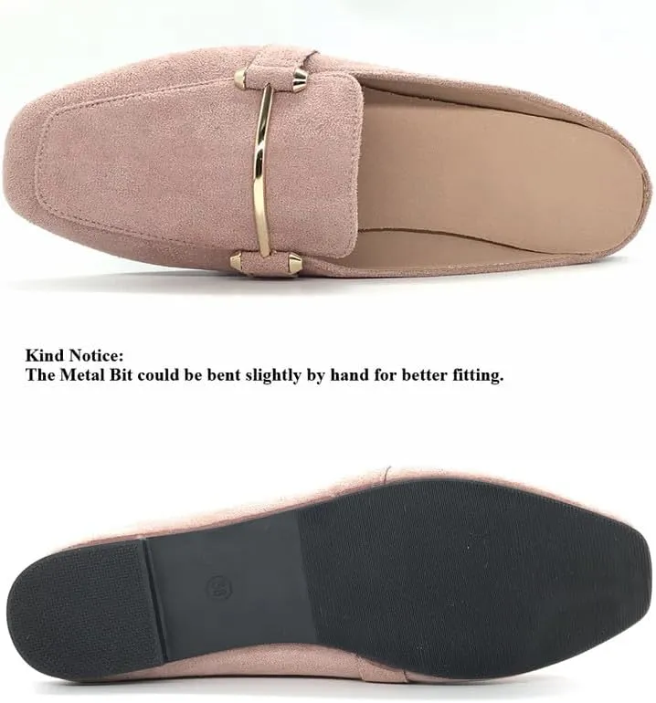 Starella Mules for Women Flats Slip On Loafers Open Back Shoes Buckle Mules