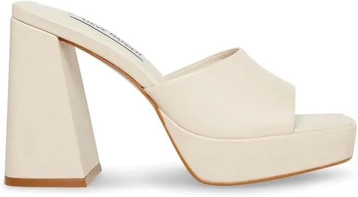 Steve Madden Cristo Platform Sandal Open Toe Chunky Heel Slip On Mule Pumps