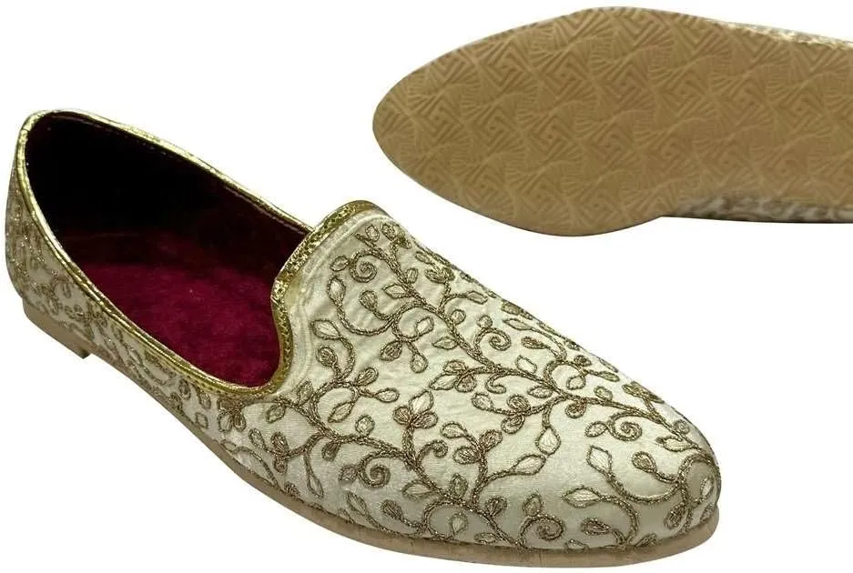 Stop n Style Punjabi Jutti for Men Sherwani Shoes Mens Loafers Dress Shoes Wedding Shoe Slip On