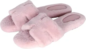 Stratuxx Kaze Womens Fur Slippers Comfy House Slide Sandals Open Toe Memory Foam Indoor Fluffy Slippers for Women