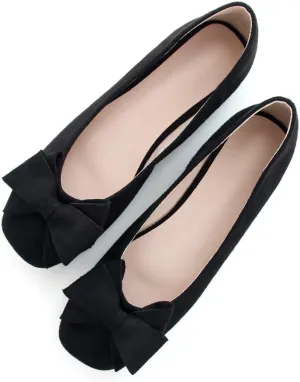 Stunner Women's Casual Flats Square Toe Bowknot Ballet Flats Comfortable Slip On Wedding Dress Shoes