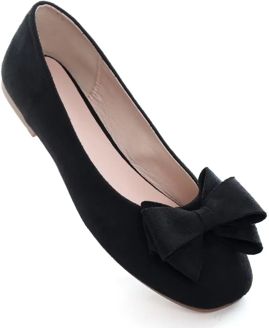 Stunner Women's Casual Flats Square Toe Bowknot Ballet Flats Comfortable Slip On Wedding Dress Shoes