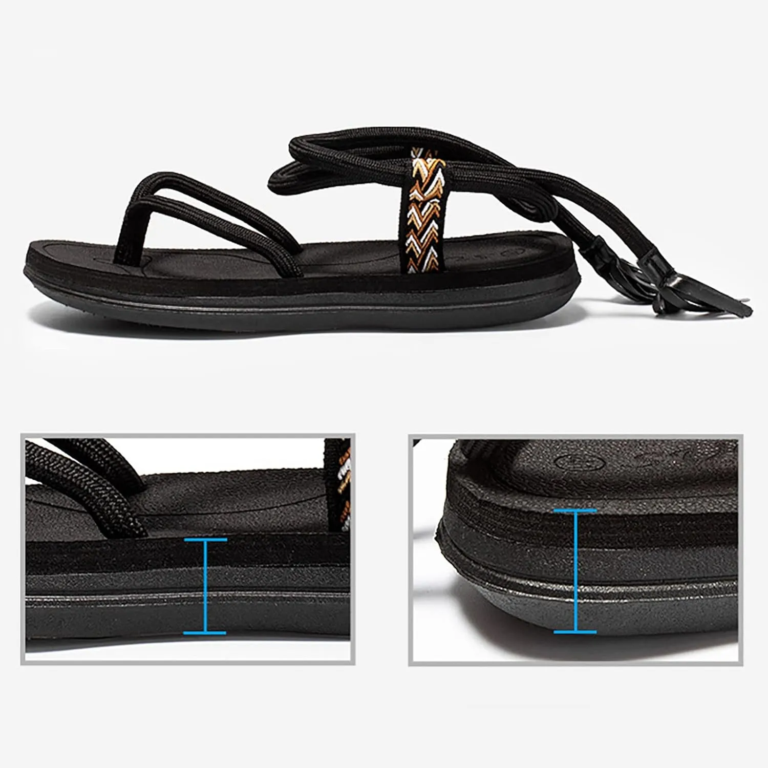 Summer Shoes Couple Men's Fashion Outerwear Rope Printed Herringbone Strap Sandal